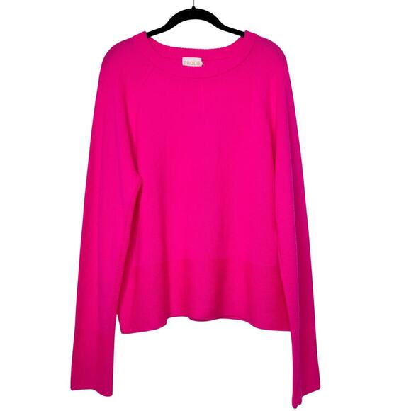 Brodie Cashmere Sweaters - Brodie Cashmere Paloma Sweater in Neon Pink Crewneck Size XL